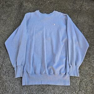 Vtg 90s CHAMPION Reverse Weave Plain Heavyweight Athletic Sweatshirt Gray Large